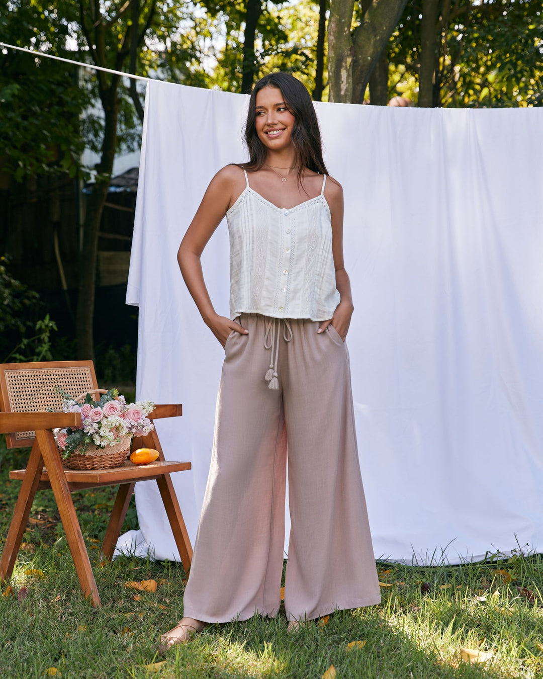 Jasmine White Cami Top